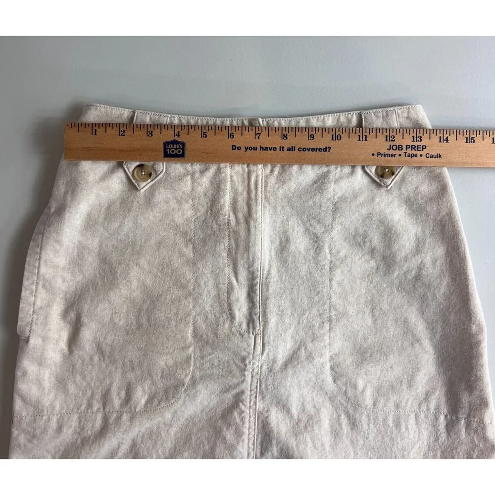 Universal Thread Women's Cotton Linen Blend Skirt Beige Size S